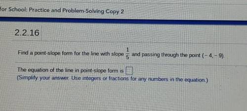 Point slope form problem