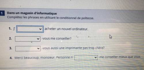 Can someone please help me with this? French homework, see picture