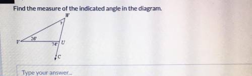 Help Quickly. Find The Measure Of The Indicated Angle In The Diagram.