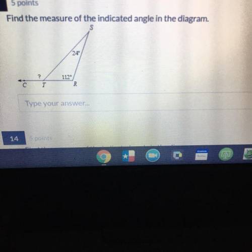 Help ASAP!! Find The Measure Of The indicated Angle In The Diagram.