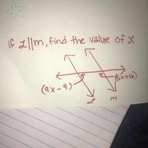 If L||m find the value of X
Please help me :)