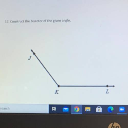 Construct the bisector of the given angle