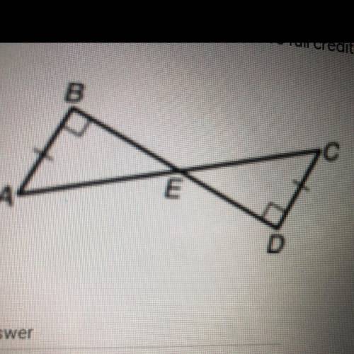 which theorem or postulate can be used to prove that triangle ABE is congruent to triangle CDE. exp