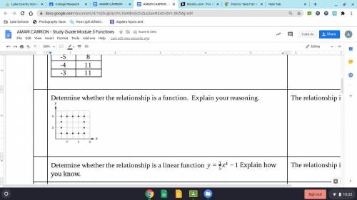 Determine whether the relationship is a function. Explain your reasoning.