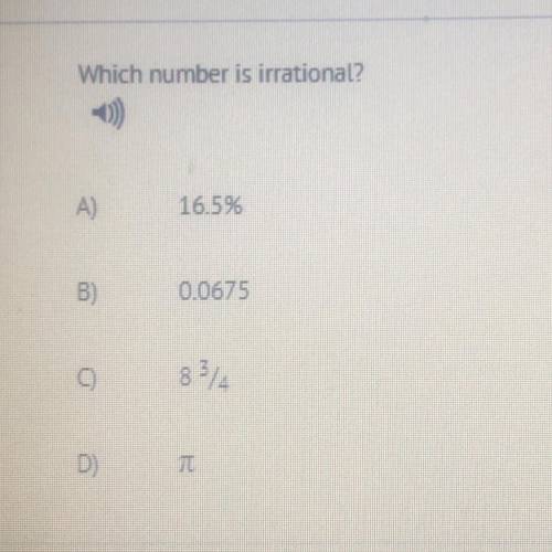 Which number is irrational...please help!!