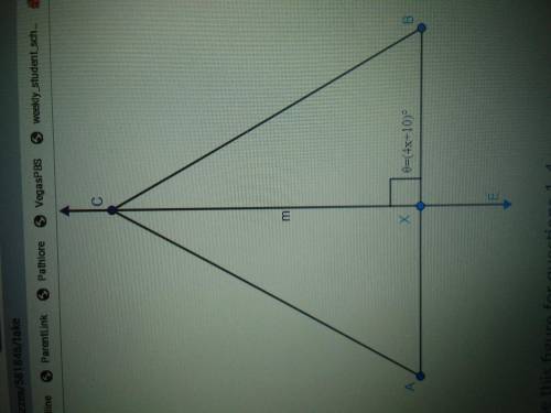 Line m is the perpendicular bisector of AB. If the length of XB=3, what is the length of AB?