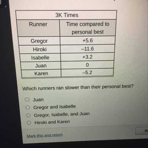 (HELP!)Coach DeCaro records the cross country runners' times compared to their personal best times.