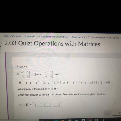 Suppose

1
3
and
4
(H+14-2])+(3 216) = 1 -28 -1]+(142) + [
36]
What matrix is the result of m 2
En