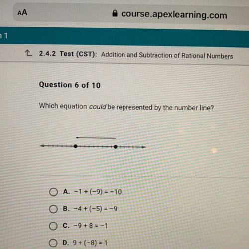 HELP PLEASE!! Which equation could be represented with the number line.