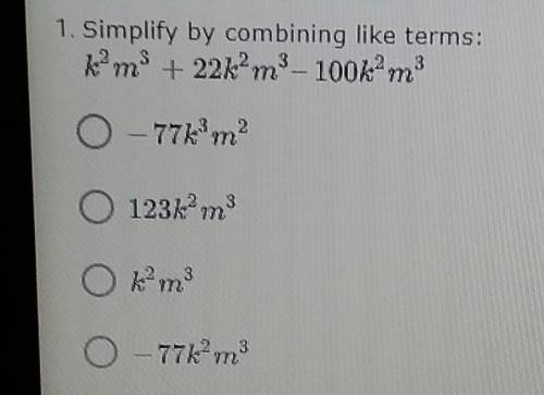 Simplify by combining like terms: