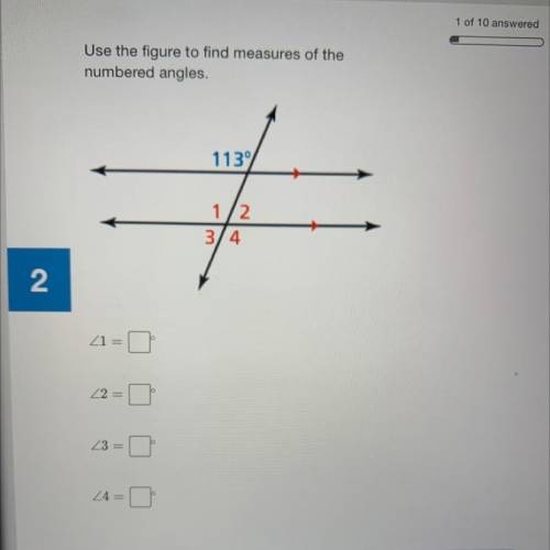 Use the figure to find measures of the numbered angles