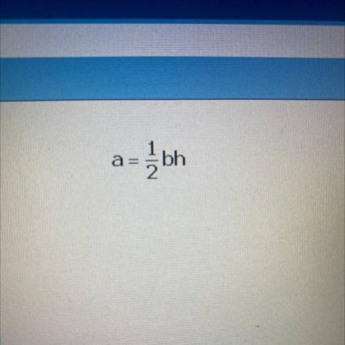 Solve for h?
What does h equal in literal math terms?