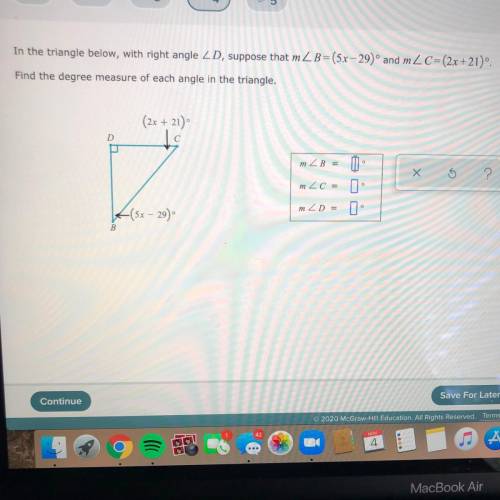 Help me find the degree measure of each angle in the triangle! will mark brainliest
