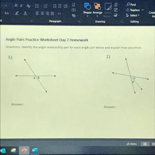 Identify the angle relationship for each angle pair below and explain how you know ( I need help Pl