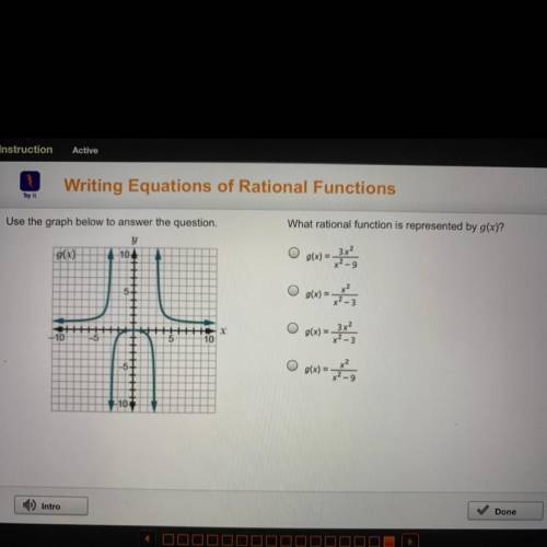 What rational function is represented by g(x)?