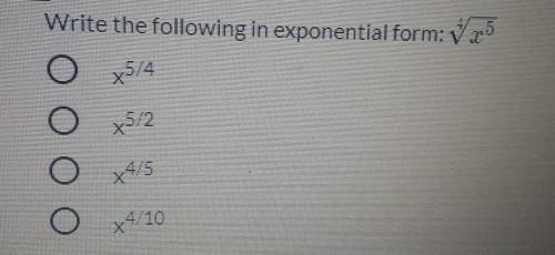 Confused need help i have to write it in exponential form and thsoe are the answer choises below