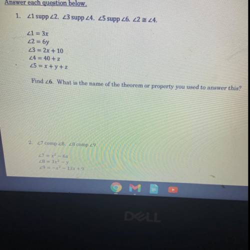 Find angle 6 what is the name of the theorem or property you used to answer this?