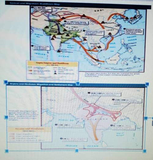 4. Analyze the two maps about Hinduism and Buddhism. Write 5-8 sentences comparing the spread of Hi
