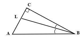 In the right ∆ABC, BL is an angle bisector. If LB = 1.2 in and LC = 0.6 in. Find:

- The distance