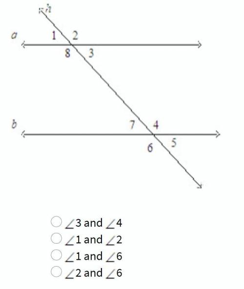 Identify a pair of alternate exterior angles