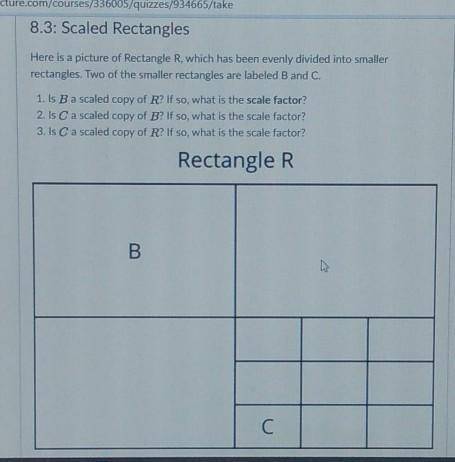 Here is a picture of Rectangle R, which has been evenly divided into smaller rectangles. Two of the