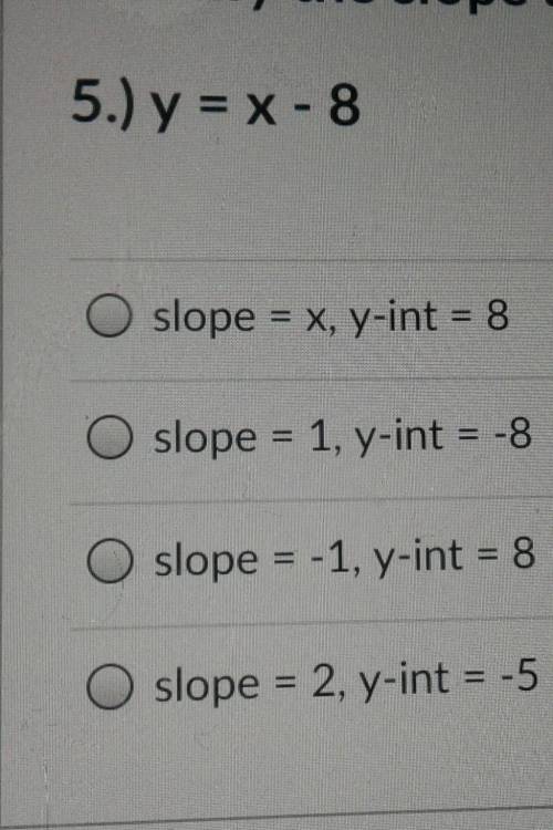 Identify the slope and intercept from the equation