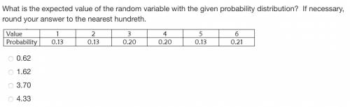 What is the expected value of the random variable with the given probability distribution? If neces