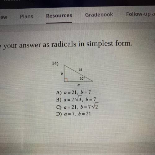 Find the missing side length. Leave your answer as radicals in simplest form.