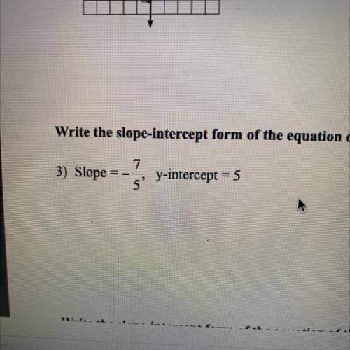 Write the slope-intercept form of the equation of each line given the slope and y-intercept