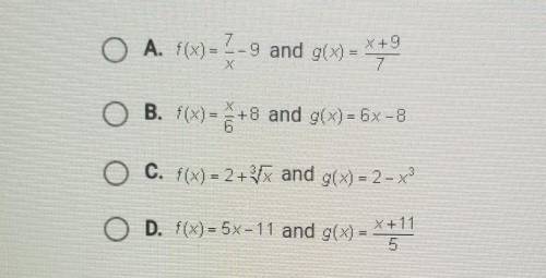 Which of the following pairs of functions are inverses of each other