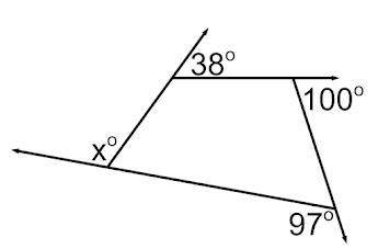 Find the missing exterior angle X