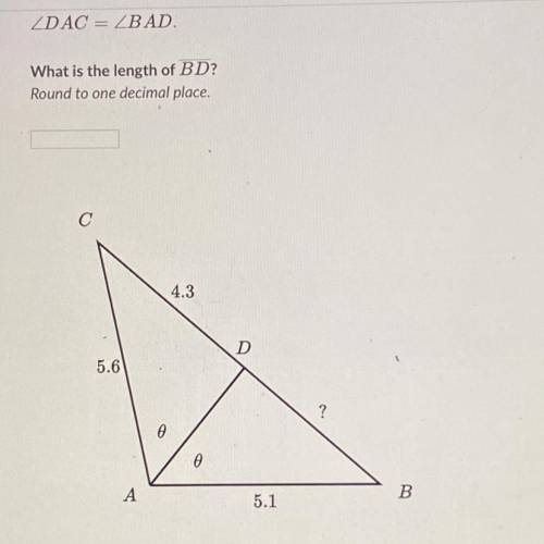 Help what is the length of BD round to one decimal place