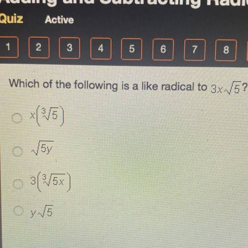 Which of the following is a like radical to 3x_/5