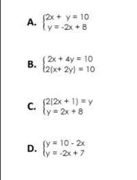 Which of the following systems of equations has exactly one solution?