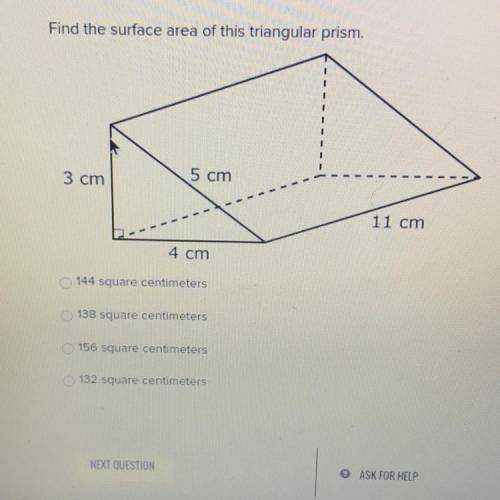 Find the surface area of this right triangle