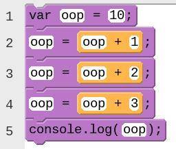 What number will be output by the console.log command on line 5?

A. 10
B. 11
C. 12
D. 13
E. 16