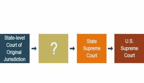 The diagram below outlines the appeals path through a state court system.

What court completes th