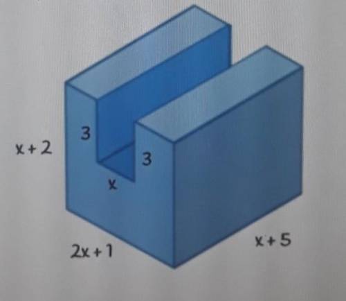 1) The dimensions of an irregular solid are as shown in the figure below. a) Write a polynomial fun