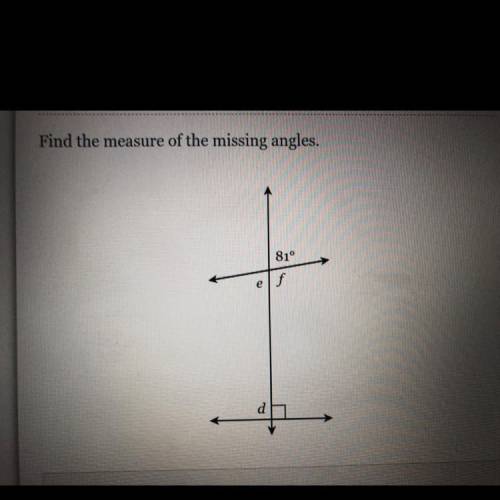 Find the measure of the missing angles,
