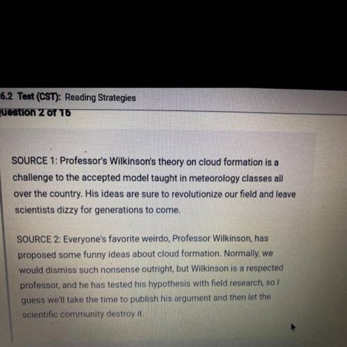Which statement best synthesizes information from both sources

A.professor Wilkinson is a strange
