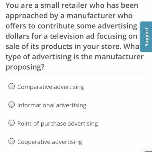 What type of advertising is manufacturer proposing