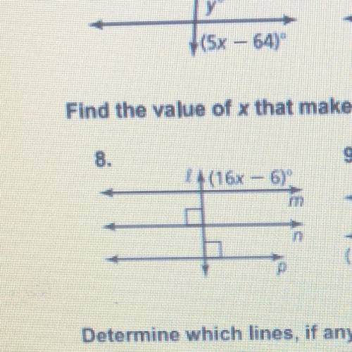Find the value of x that makes m||n