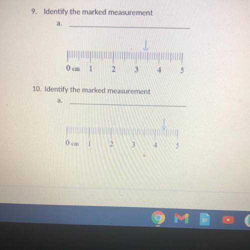 9. Identify the marked measurement
