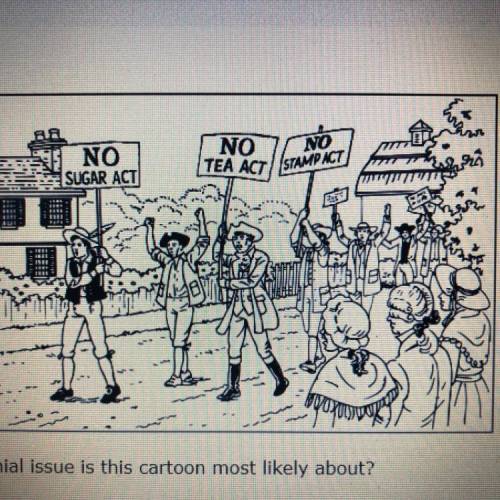 Which colonial issue is this cartoon most likely about?