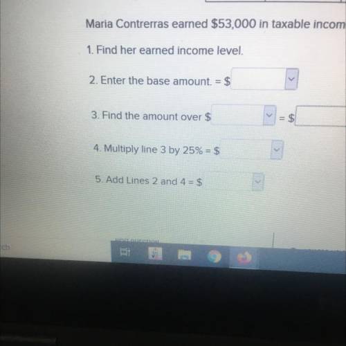 Maria Contreras earned $53,000 in taxable income. She figured her tax from the single tax payer tab