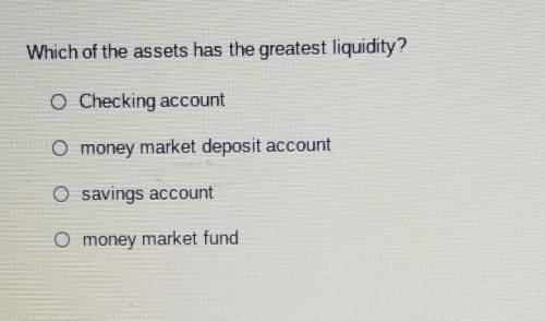 Which of the assets has the greatest liquidity?