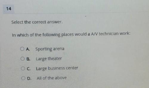 In which of the following places would an A/V technician work
