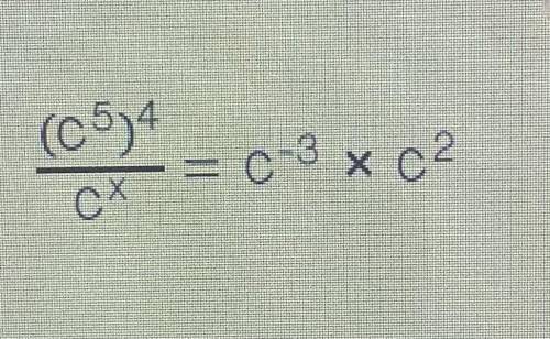 Which of the following represents the value of x, the missing exponents needed to make the equation