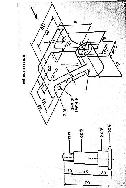 Construct the engineering working drawing.

Pls draw with freehand sketch and attach as answer wit