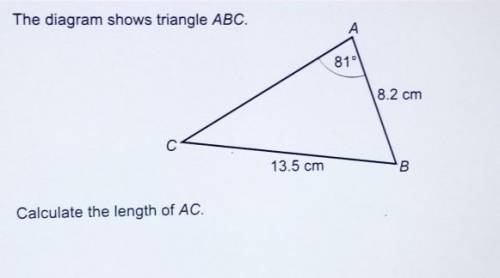 The diagram shows triangle ABC
